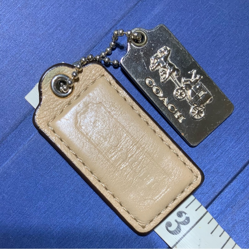 COACH HORSE & CARRIAGE SILVER NICKEL FOB BAG CHARM KEYCHAIN 2 HANG TAGS